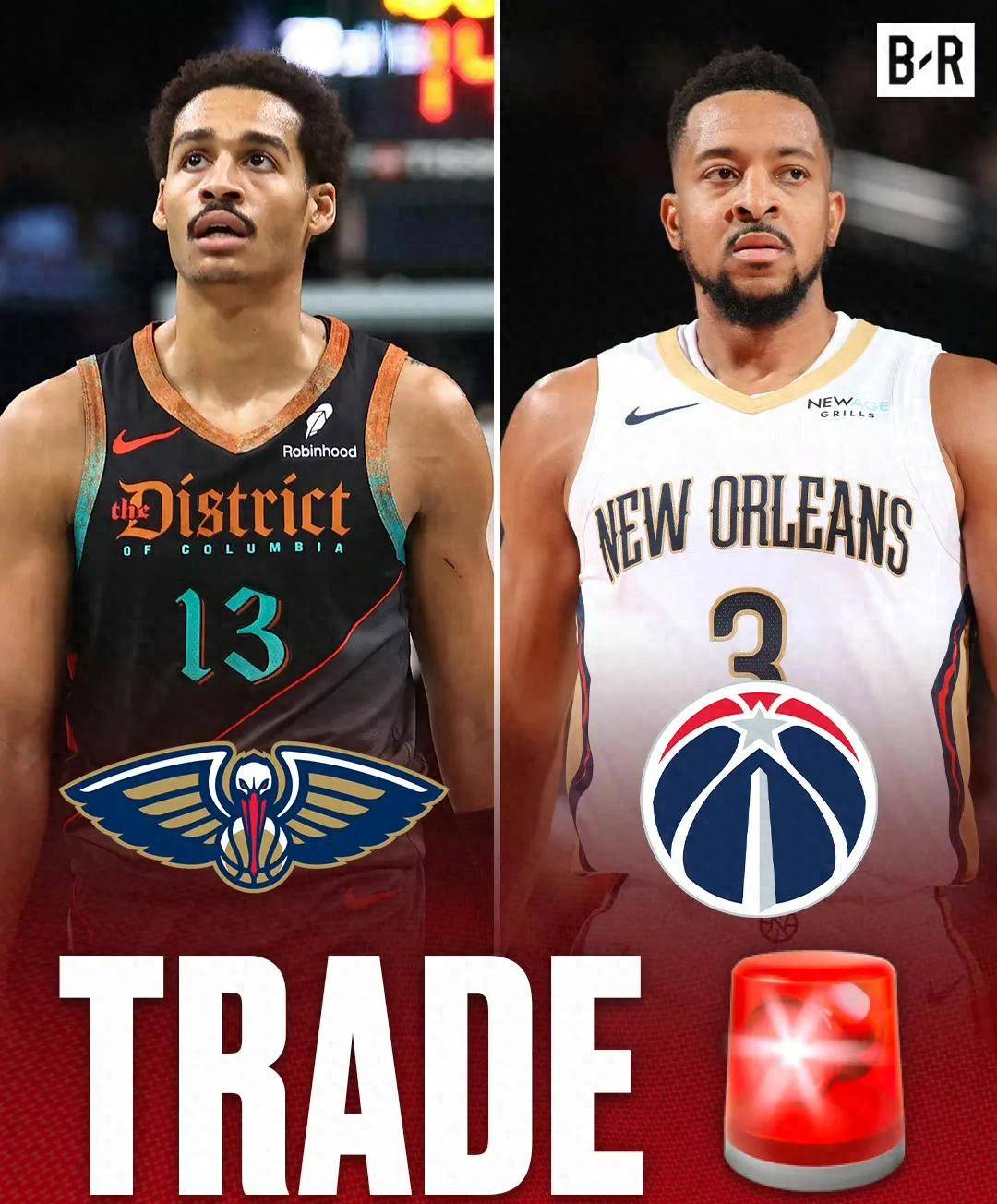鹈鹕送出CJ+奥利尼克+1次轮从奇才得到普尔+贝
